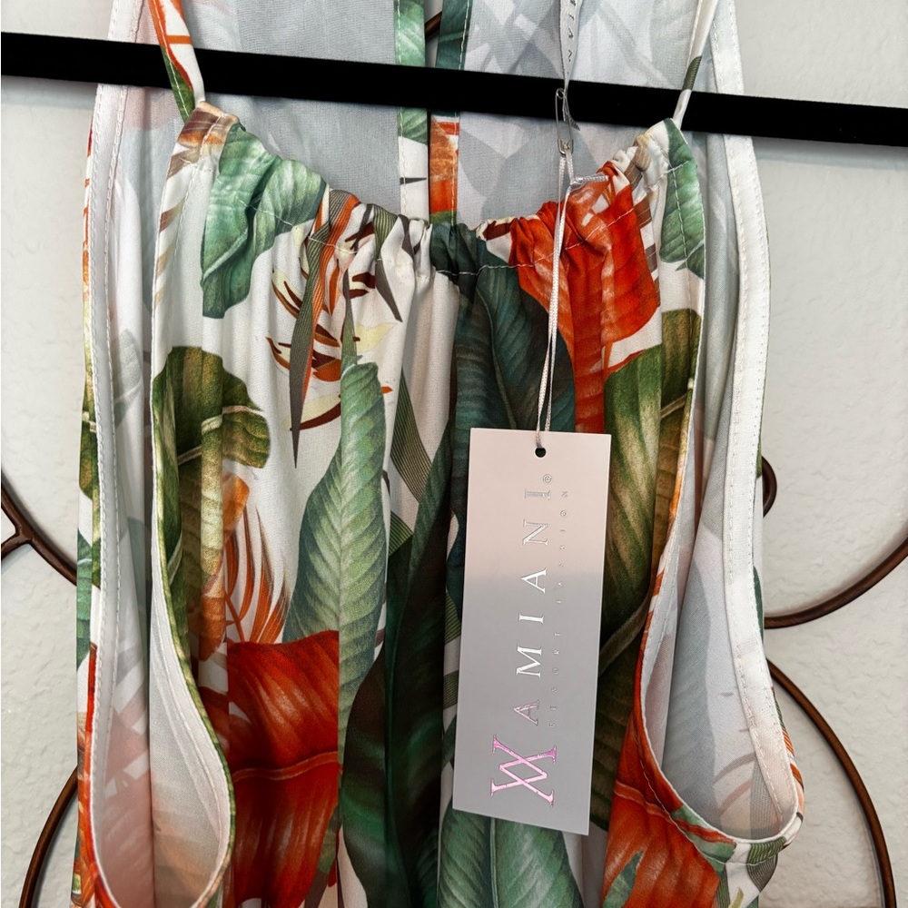🌴 Amiani Resort Wear Tropical Leaf Print Dress - Picture 2 of 5